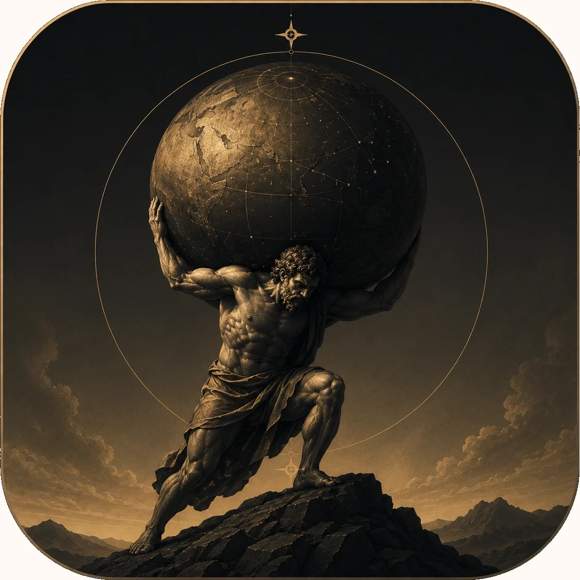 Atlas carrying the weight of the world